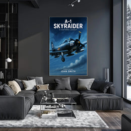 A-1 Skyraider Historic Legacy Poster Wall Art Print PosterGoat