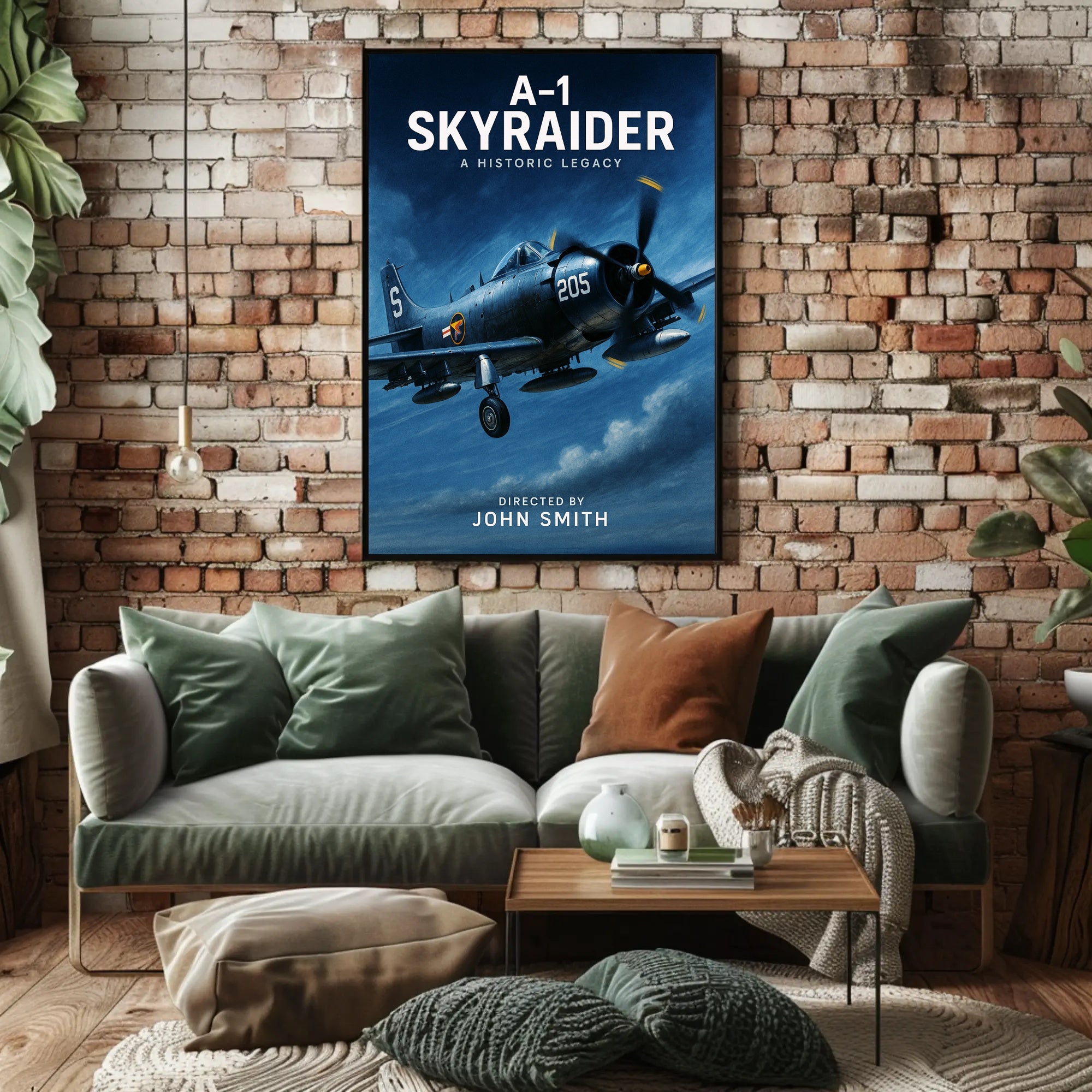 A-1 Skyraider Historic Legacy Poster Wall Art Print PosterGoat