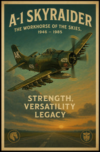 A-1 Skyraider Vintage Poster of the Workhorse of the Skies PosterGoat