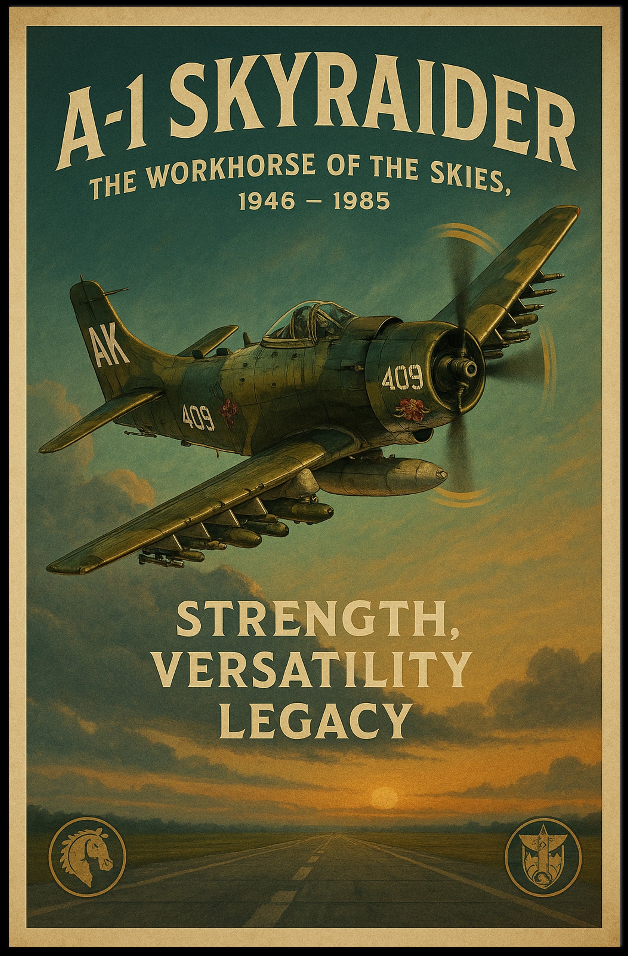 A-1 Skyraider Vintage Poster of the Workhorse of the Skies PosterGoat