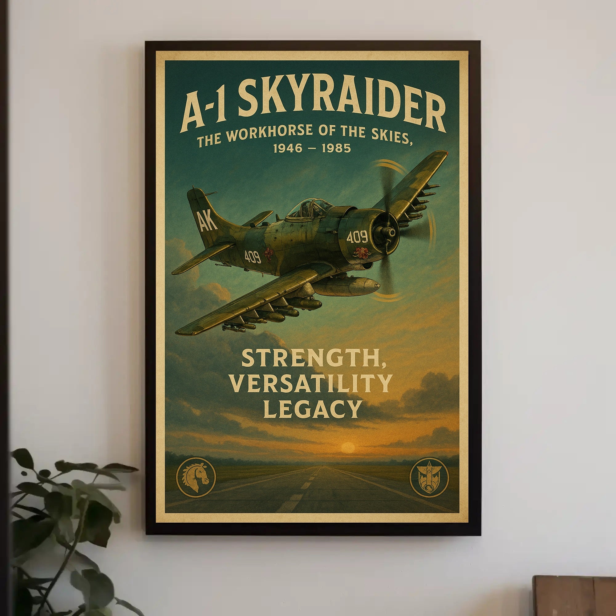A-1 Skyraider Vintage Poster of the Workhorse of the Skies PosterGoat