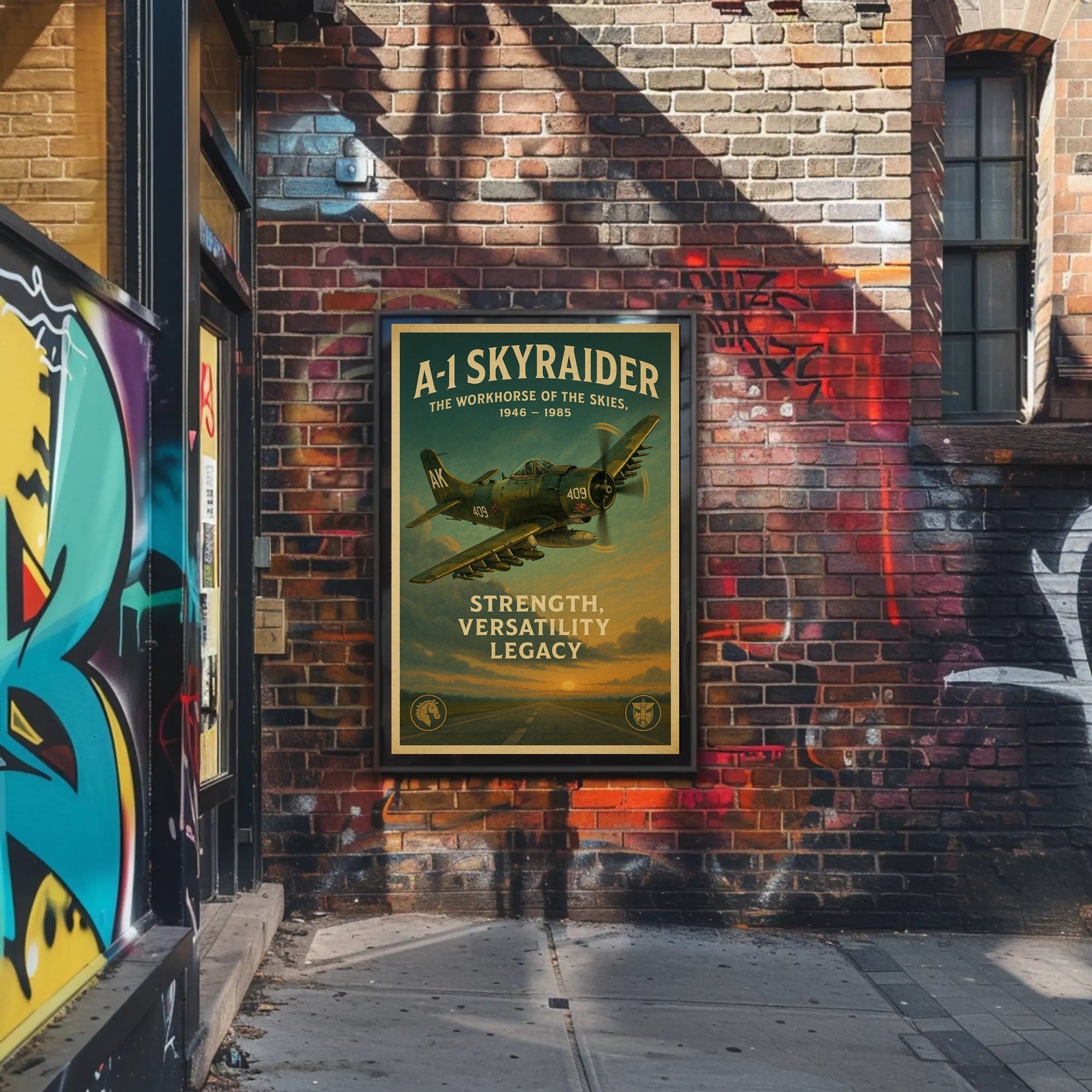 A-1 Skyraider Vintage Poster of the Workhorse of the Skies PosterGoat