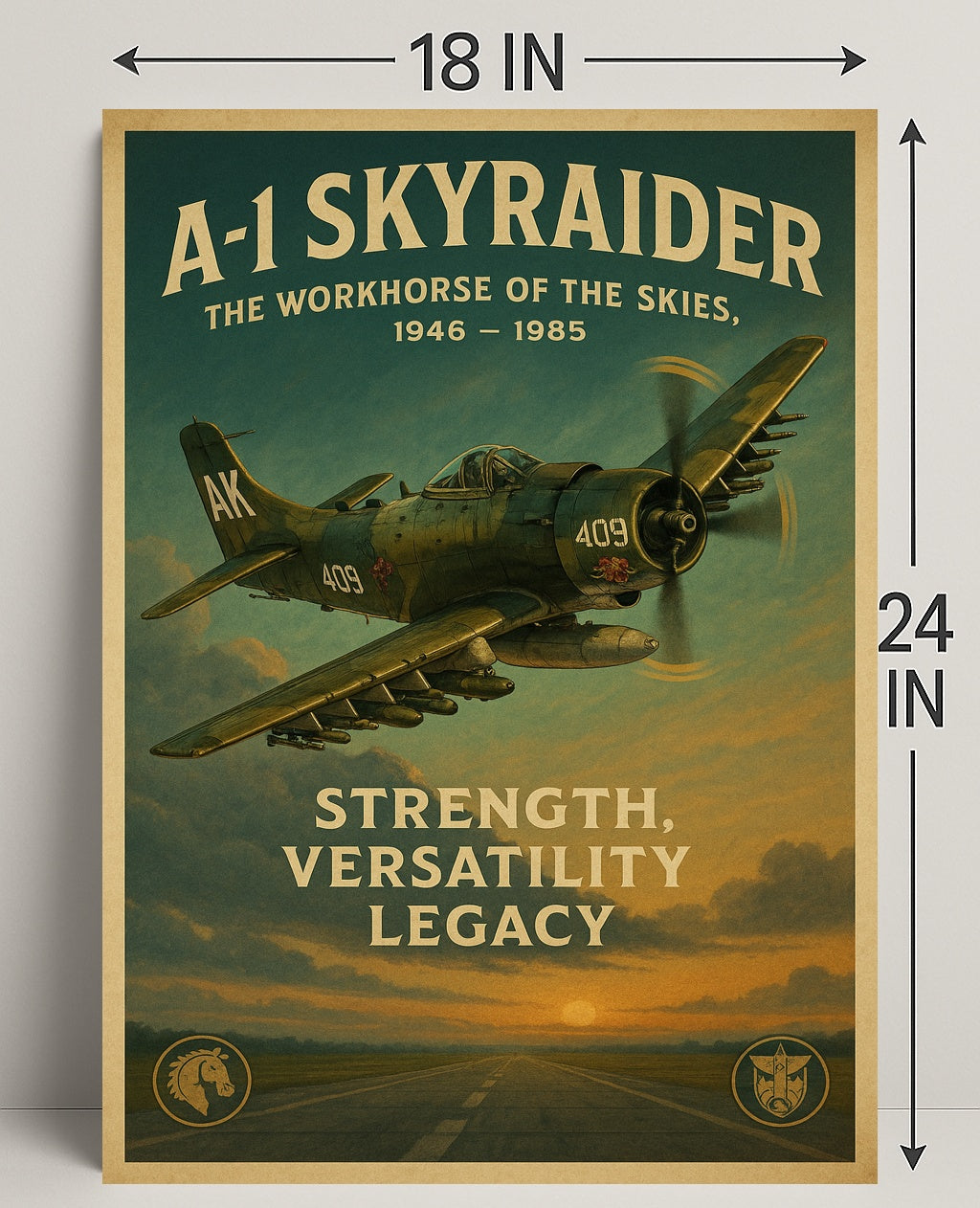 A-1 Skyraider Vintage Poster of the Workhorse of the Skies PosterGoat
