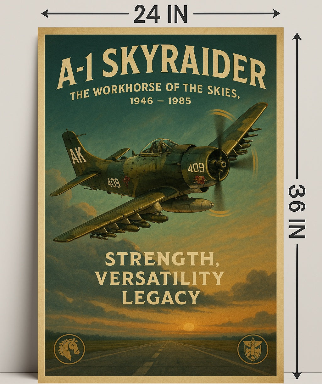 A-1 Skyraider Vintage Poster of the Workhorse of the Skies PosterGoat