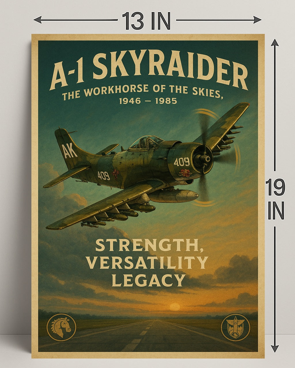 A-1 Skyraider Vintage Poster of the Workhorse of the Skies PosterGoat