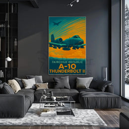A-10 Thunderbolt II Vintage Military Aviation Poster PosterGoat
