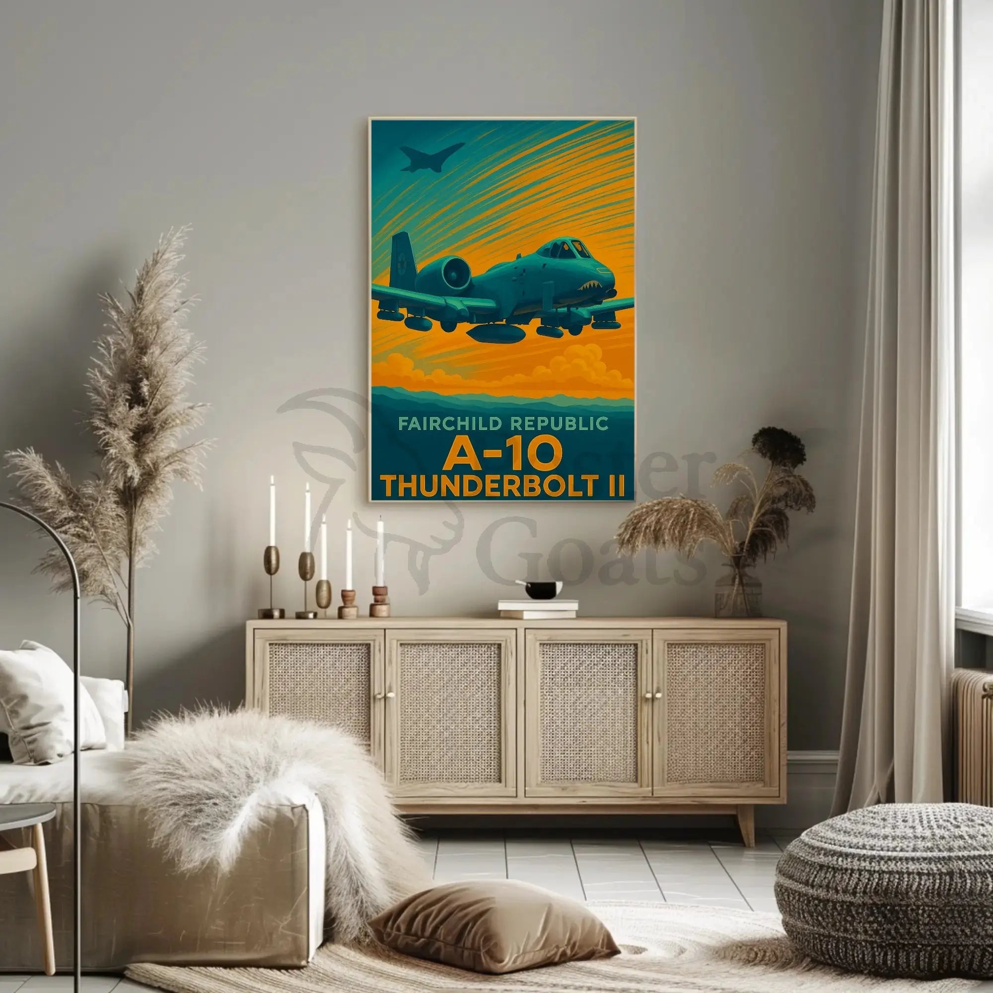 A-10 Thunderbolt II Vintage Military Aviation Poster PosterGoat