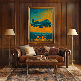 A-10 Thunderbolt II Vintage Military Aviation Poster PosterGoat