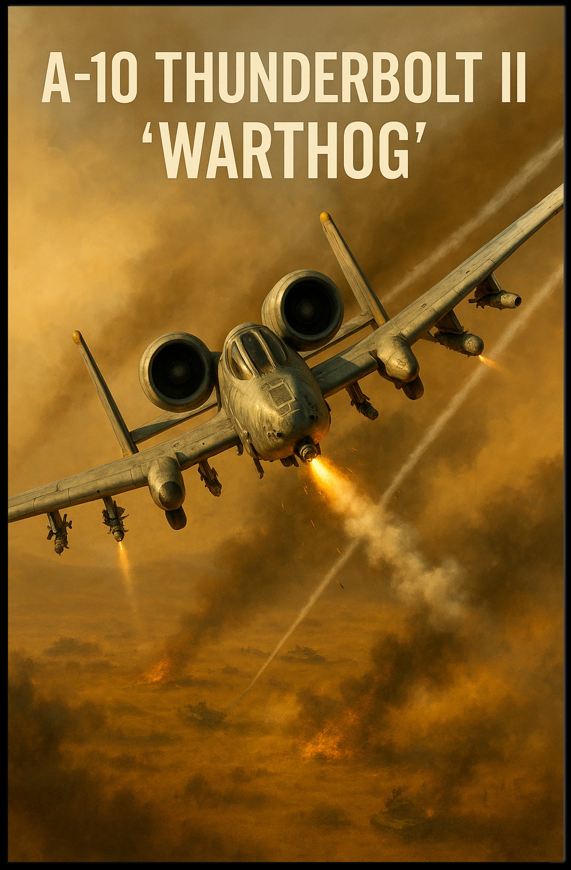 A-10 Thunderbolt II Warthog Dynamic Dive Poster Print PosterGoat