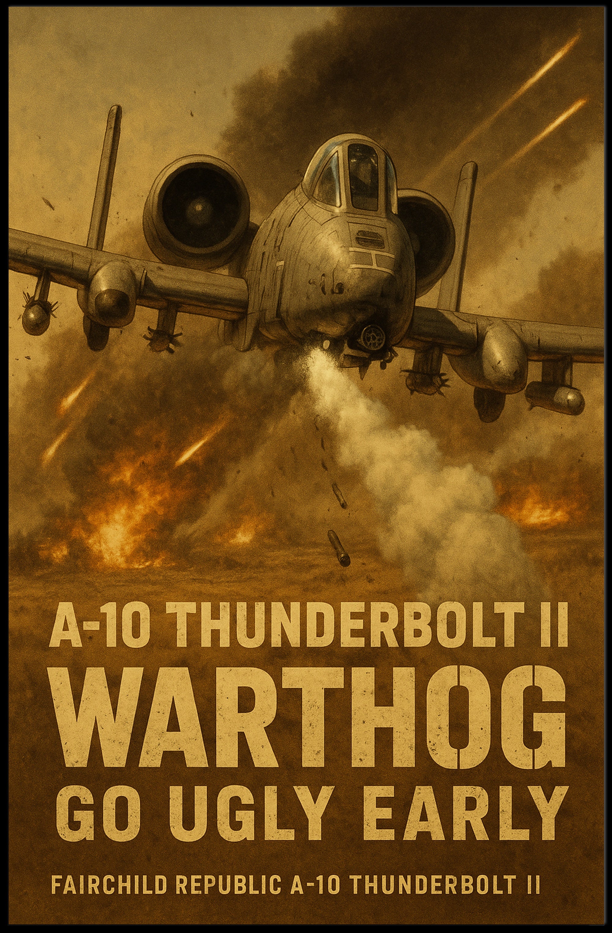 A-10 Thunderbolt II Warthog Military Art Print PosterGoat