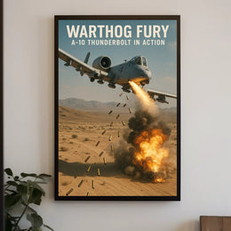 A-10 Thunderbolt Warthog Fury Military Poster PosterGoat