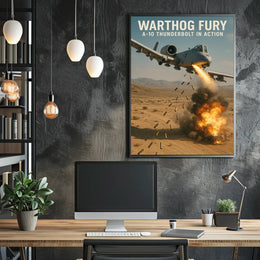 A-10 Thunderbolt Warthog Fury Military Poster PosterGoat