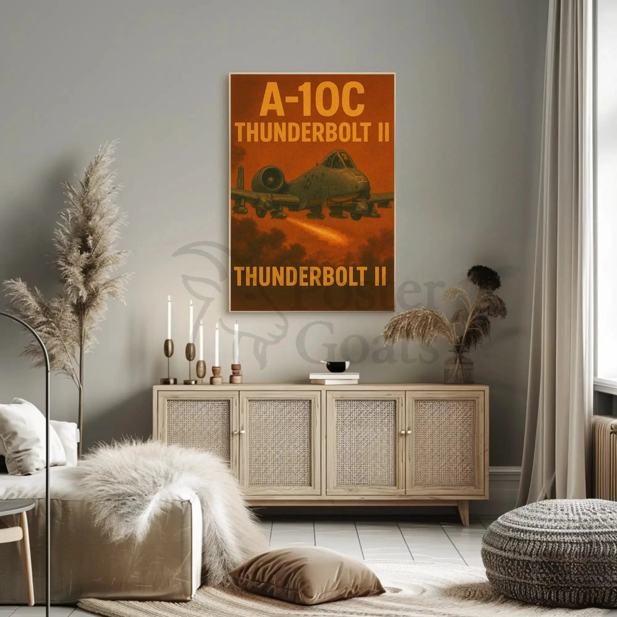 A-10C Thunderbolt II Vintage Military Art Print PosterGoat