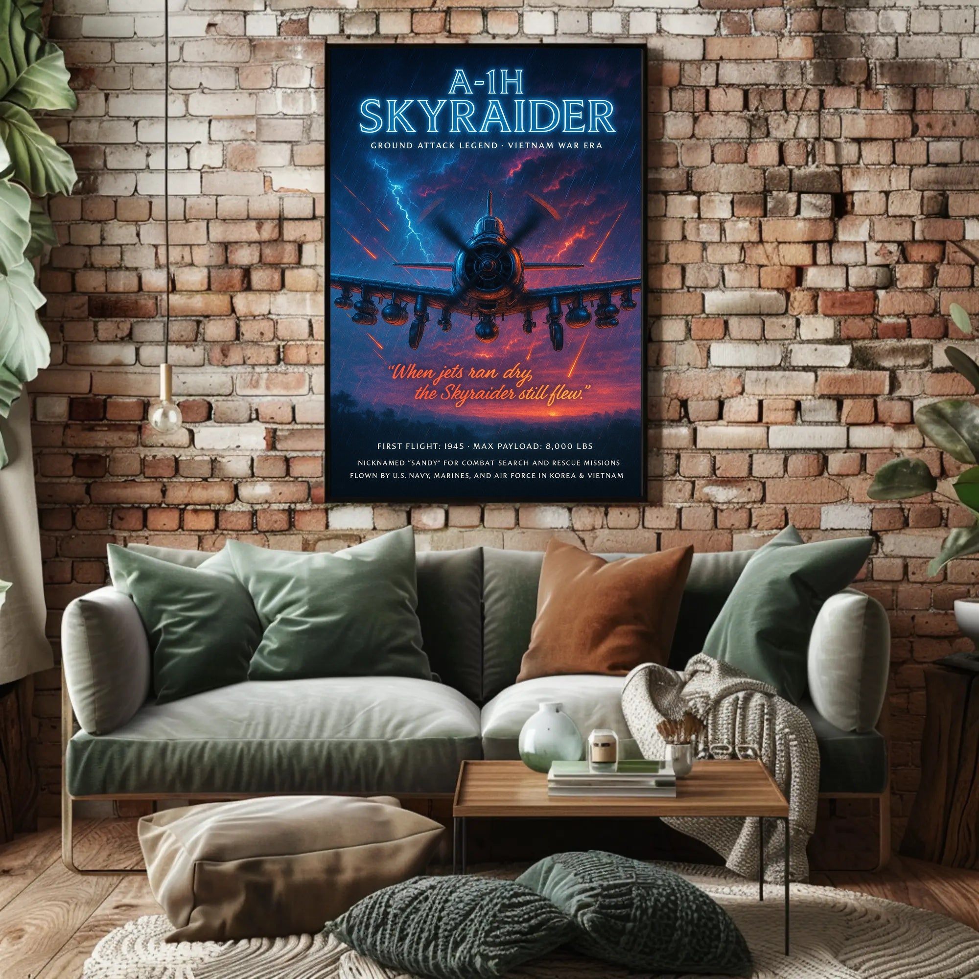 A-1H Skyraider Ground Attack Legend Poster PosterGoat