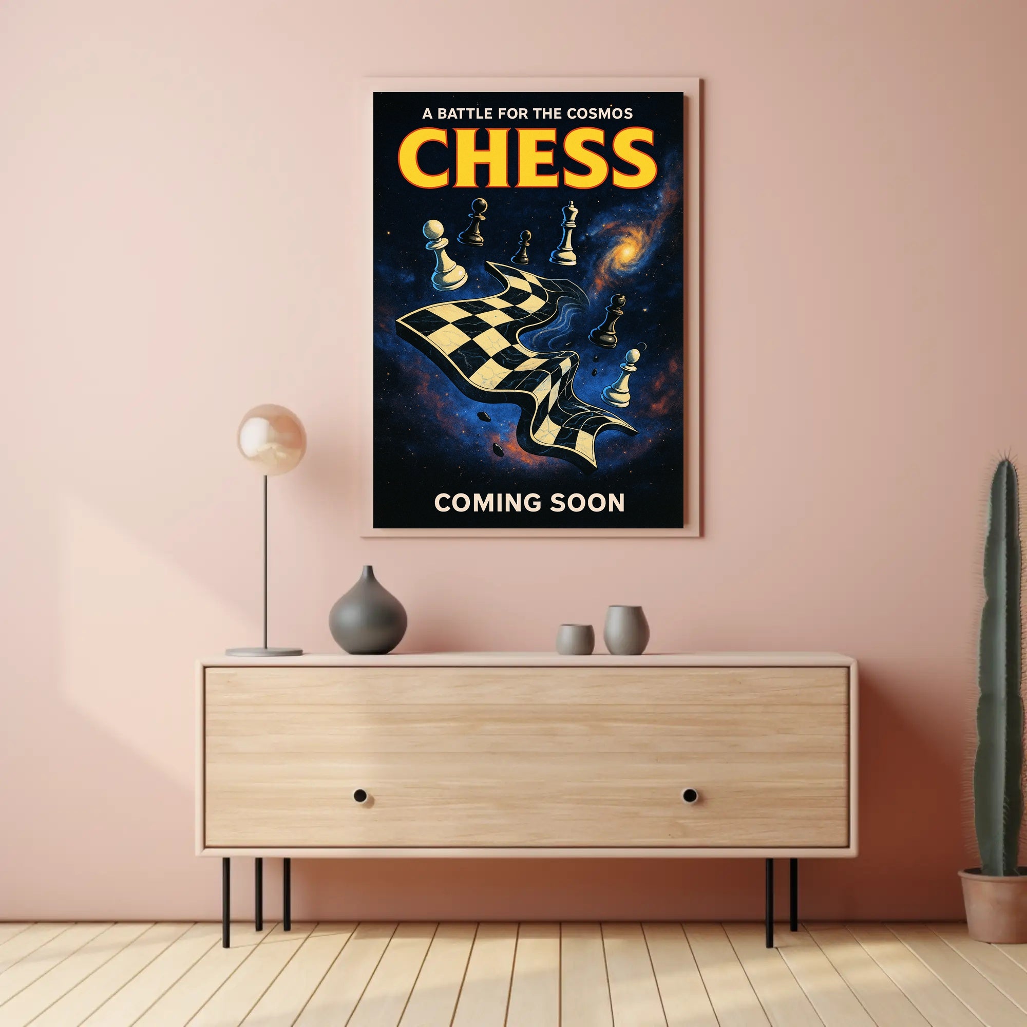 A Battle for the Cosmos Chess Poster Wall Art PosterGoat