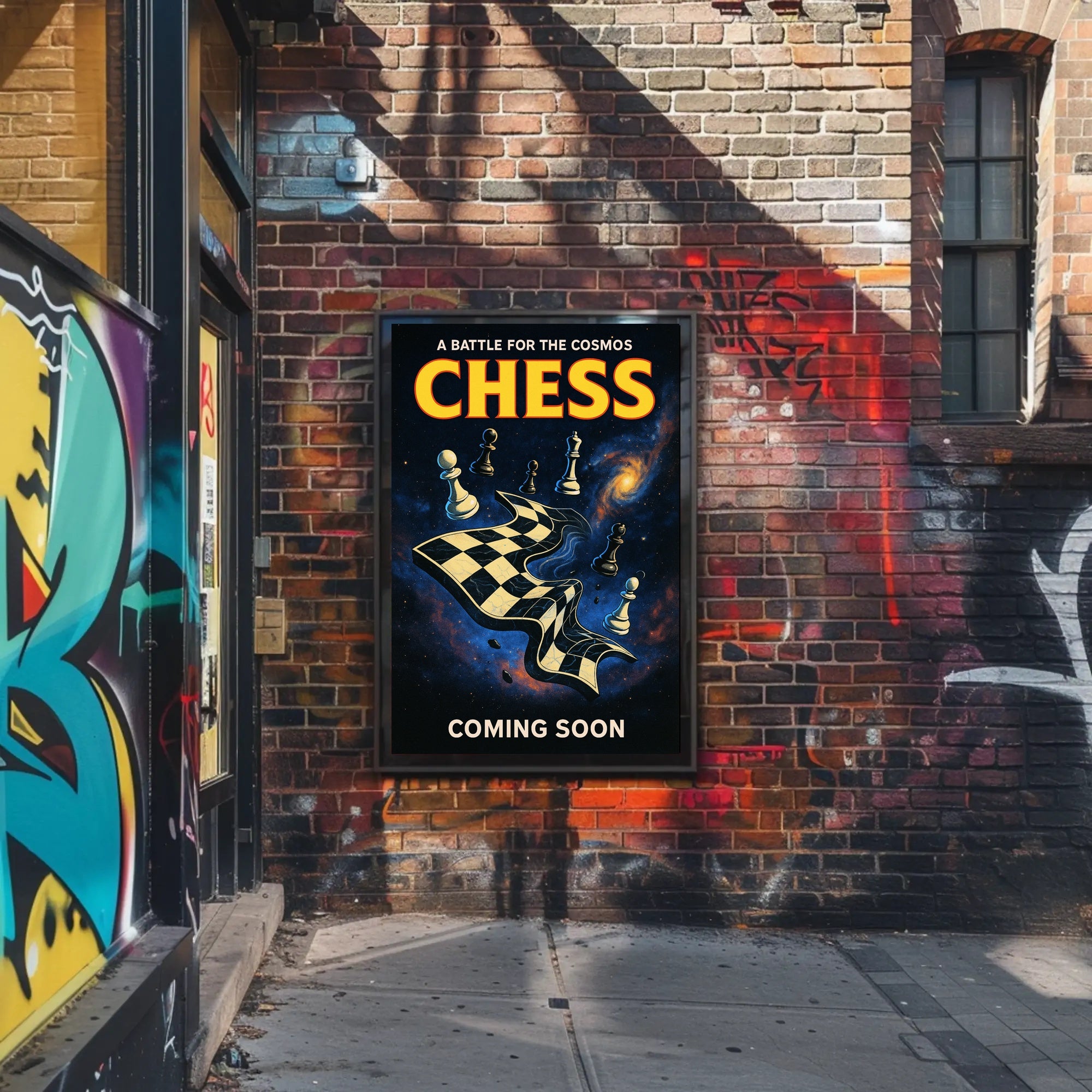 A Battle for the Cosmos Chess Poster Wall Art PosterGoat