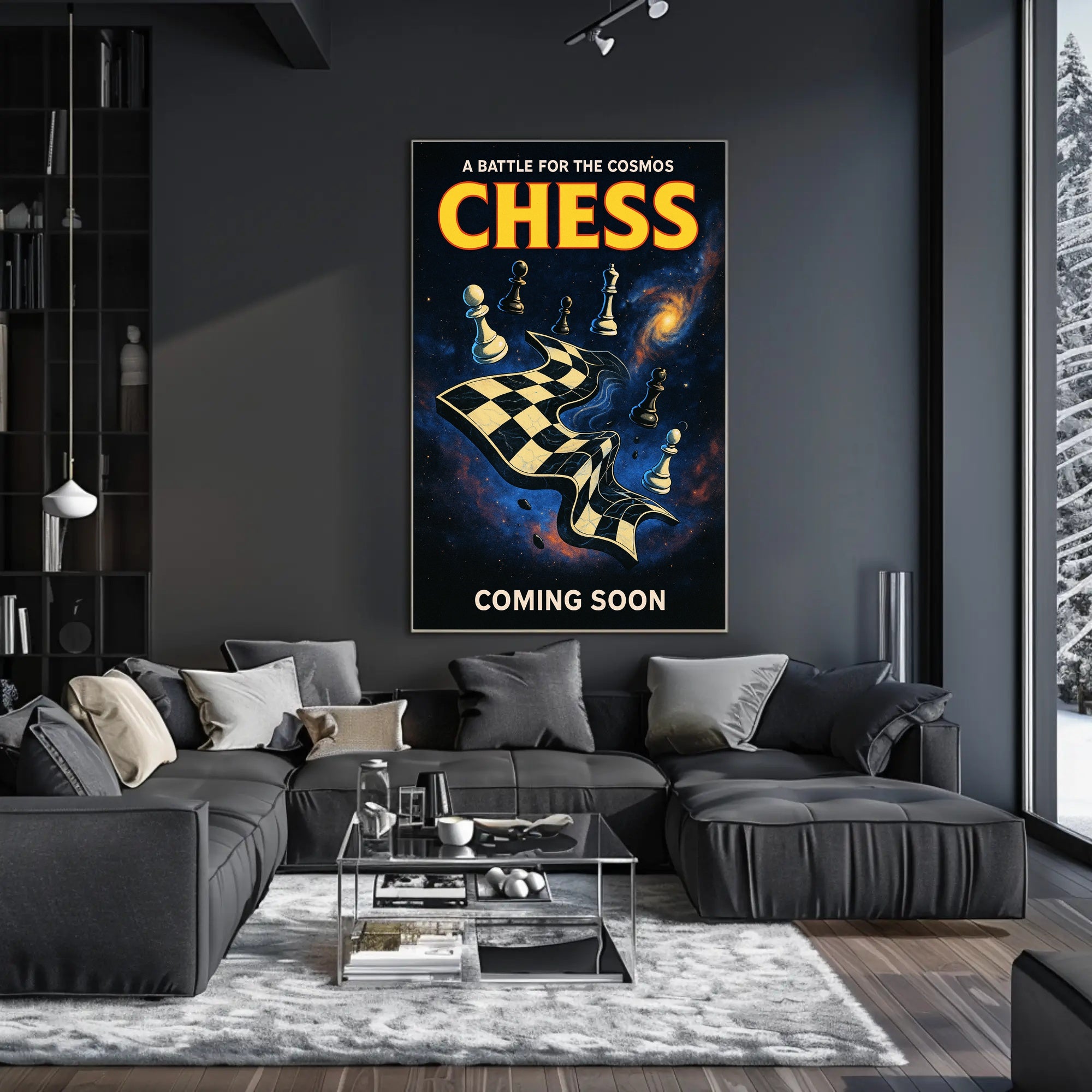 A Battle for the Cosmos Chess Poster Wall Art PosterGoat