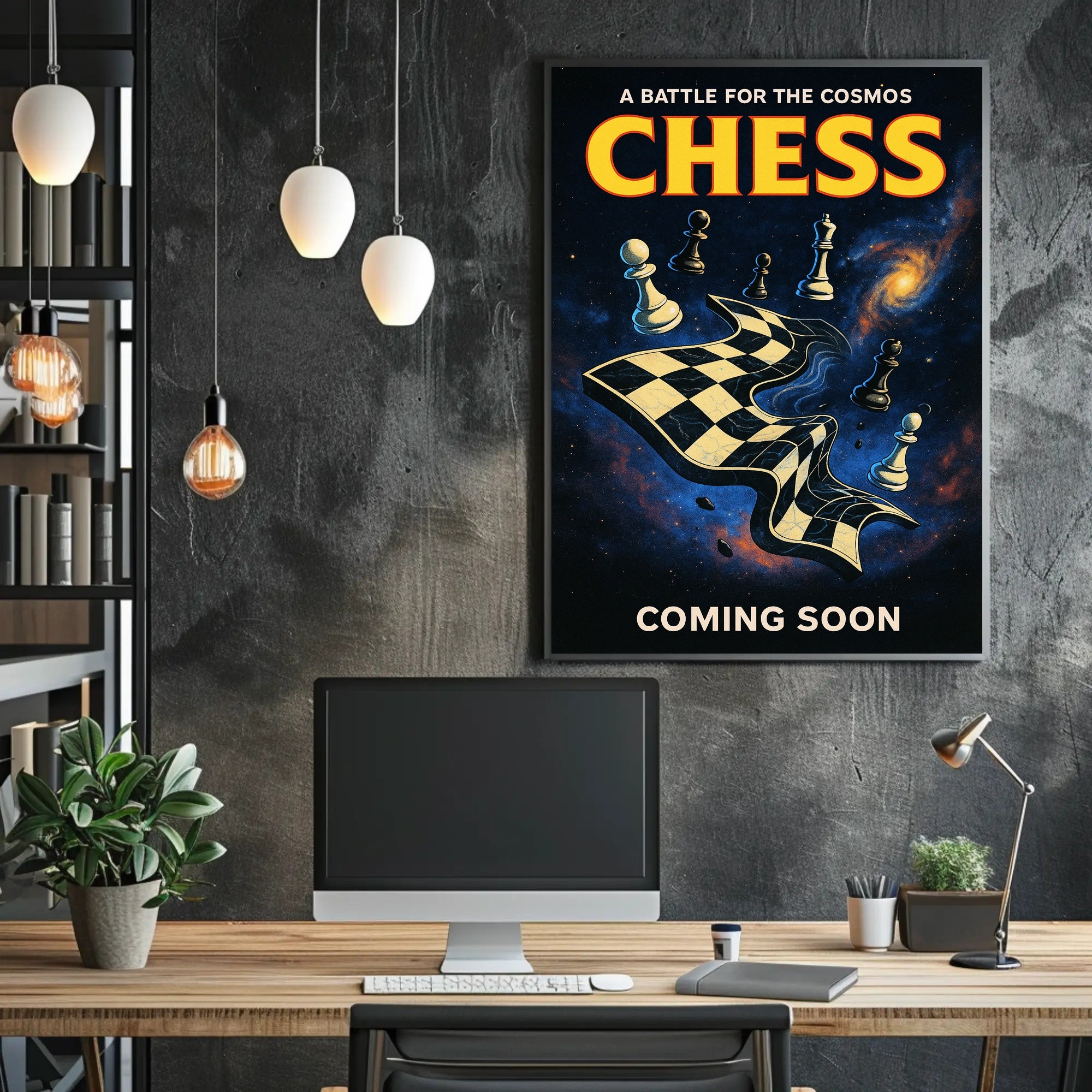 A Battle for the Cosmos Chess Poster Wall Art PosterGoat