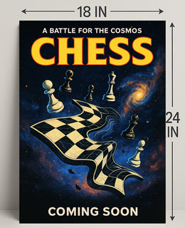 A Battle for the Cosmos Chess Poster Wall Art PosterGoat