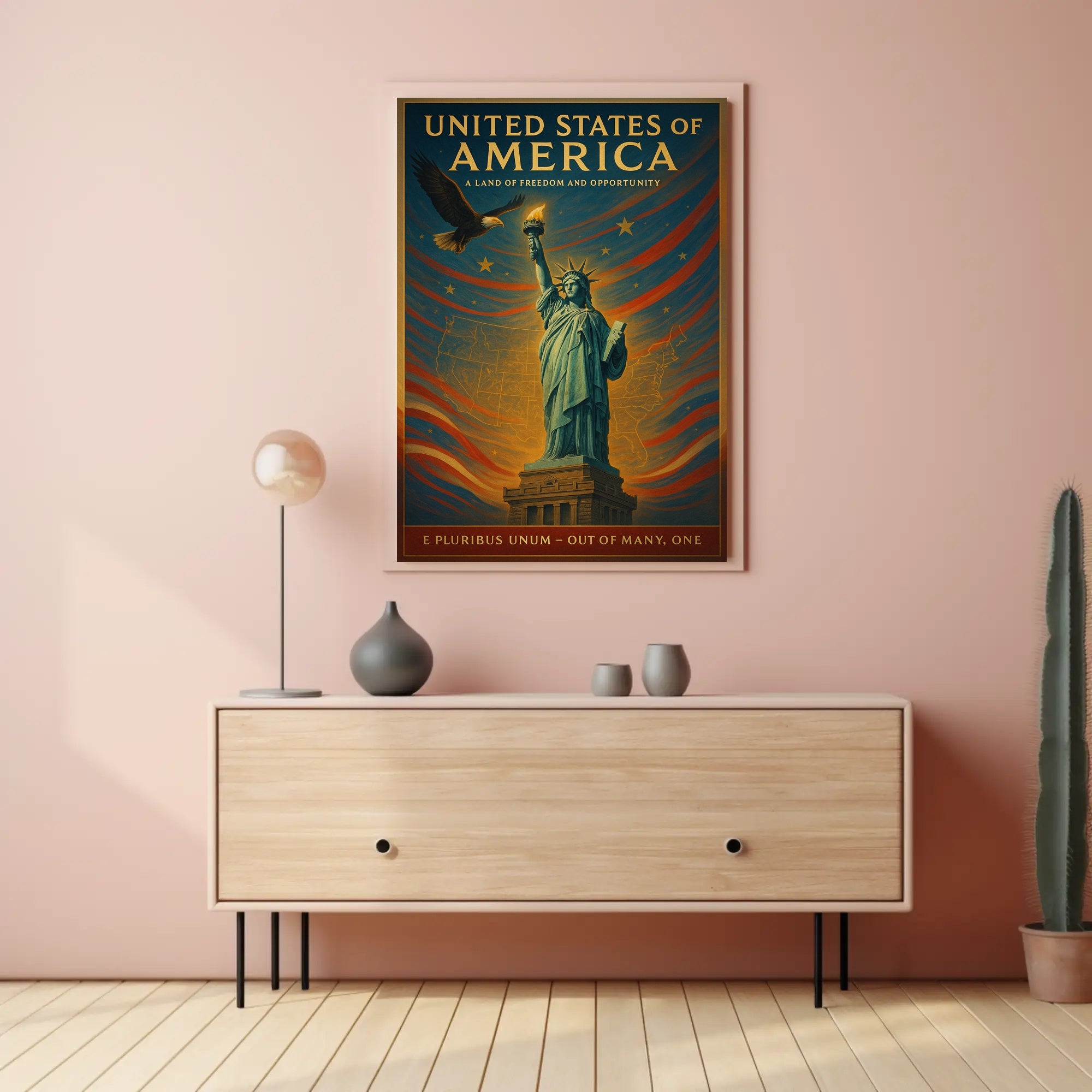 A Land Of Freedom And Opportunity Poster PosterGoat