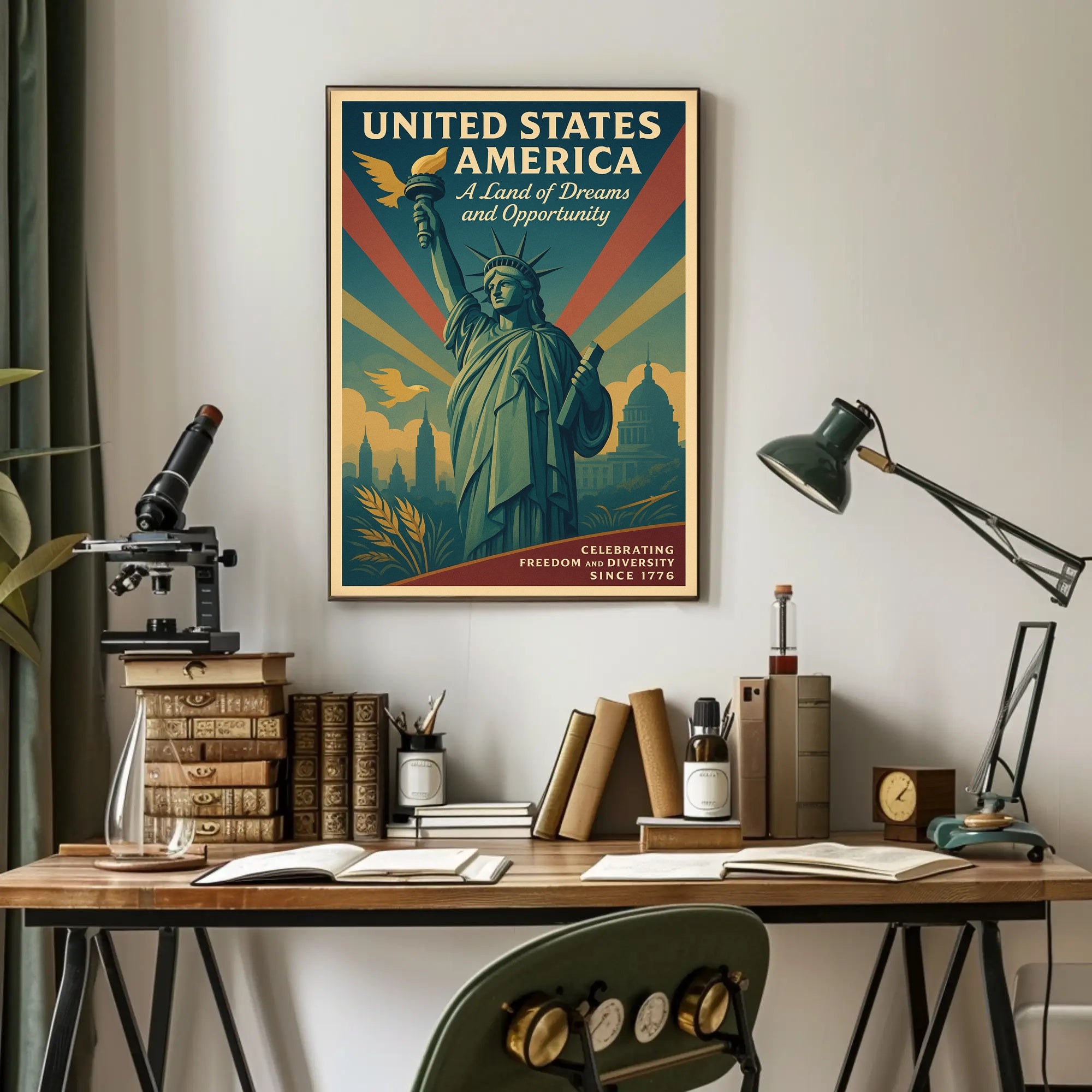 A Land of Dreams and Opportunity Poster PosterGoat