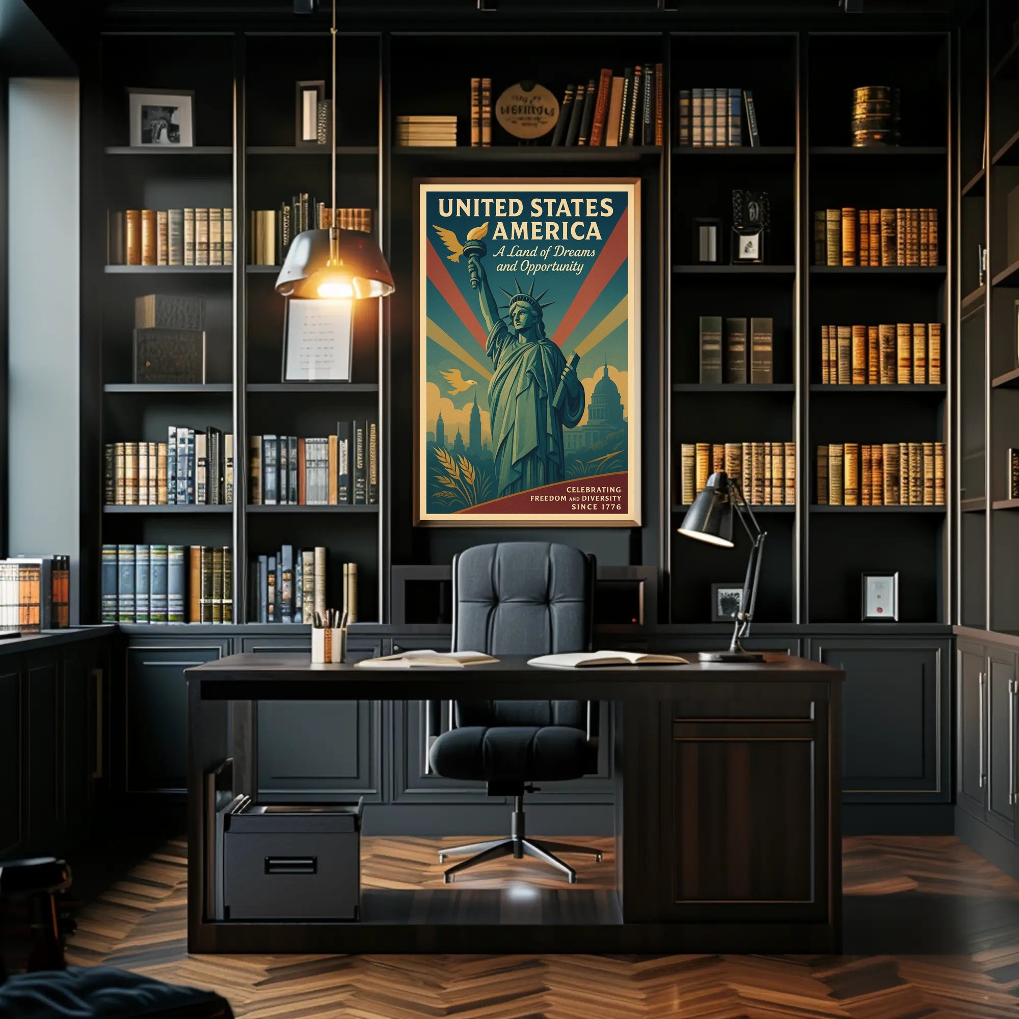 A Land of Dreams and Opportunity Poster PosterGoat