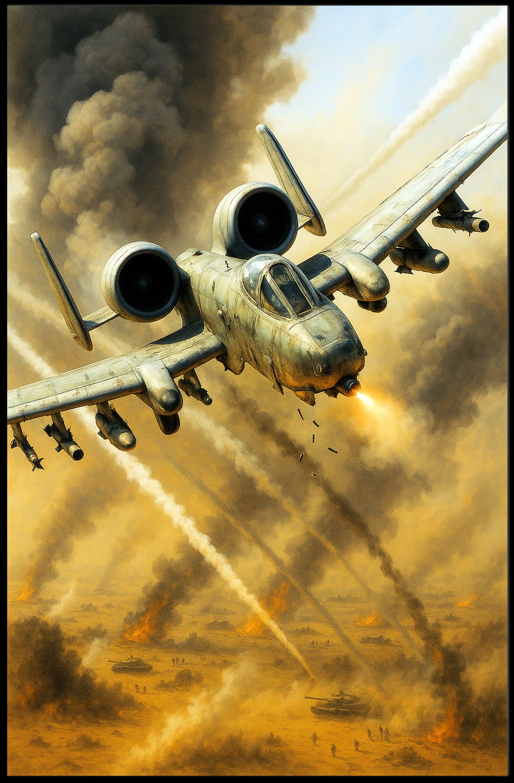 A10 Thunderbolt II in Action Poster PosterGoat