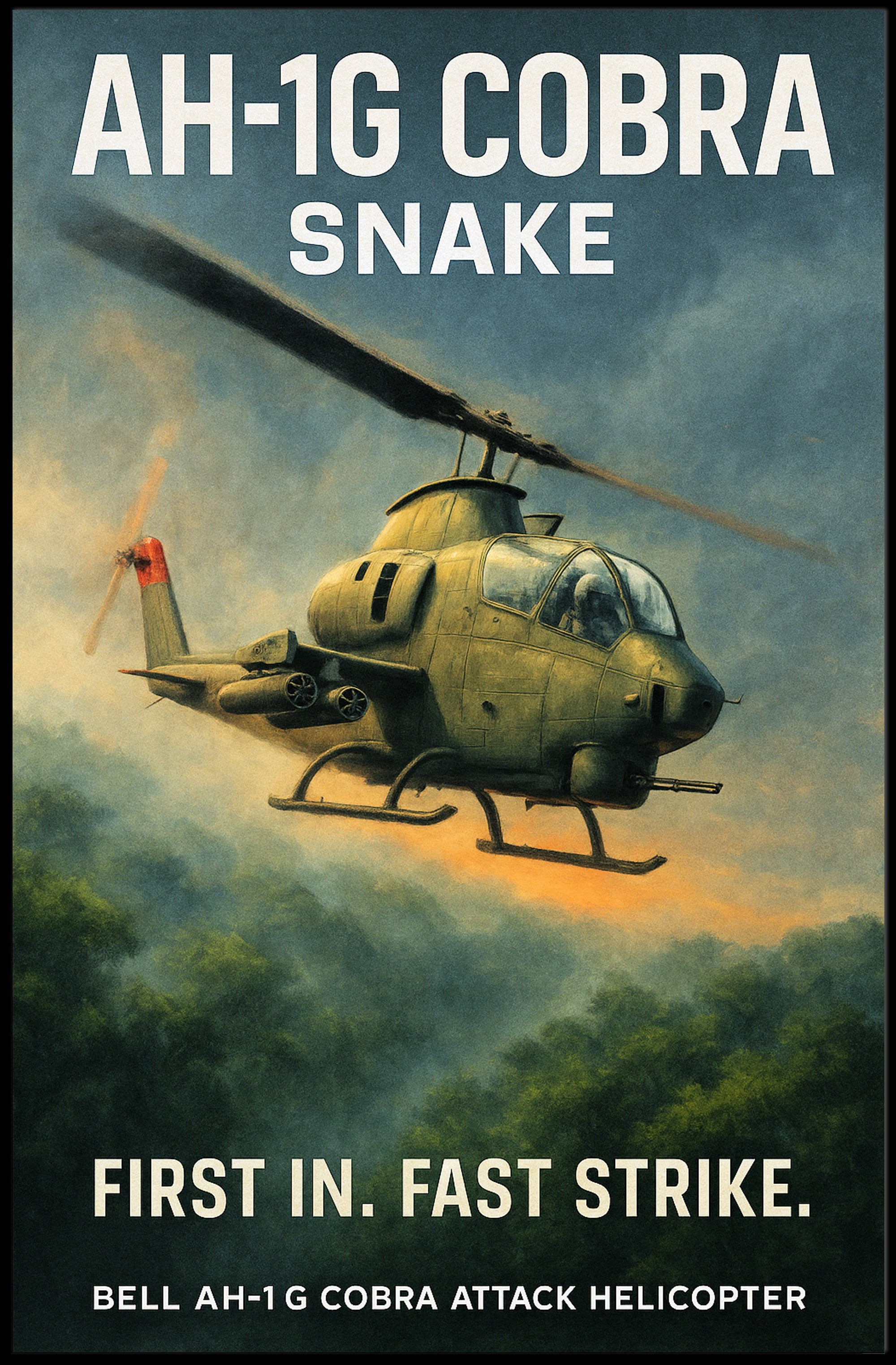AH-1G Cobra Attack Helicopter Poster PosterGoat