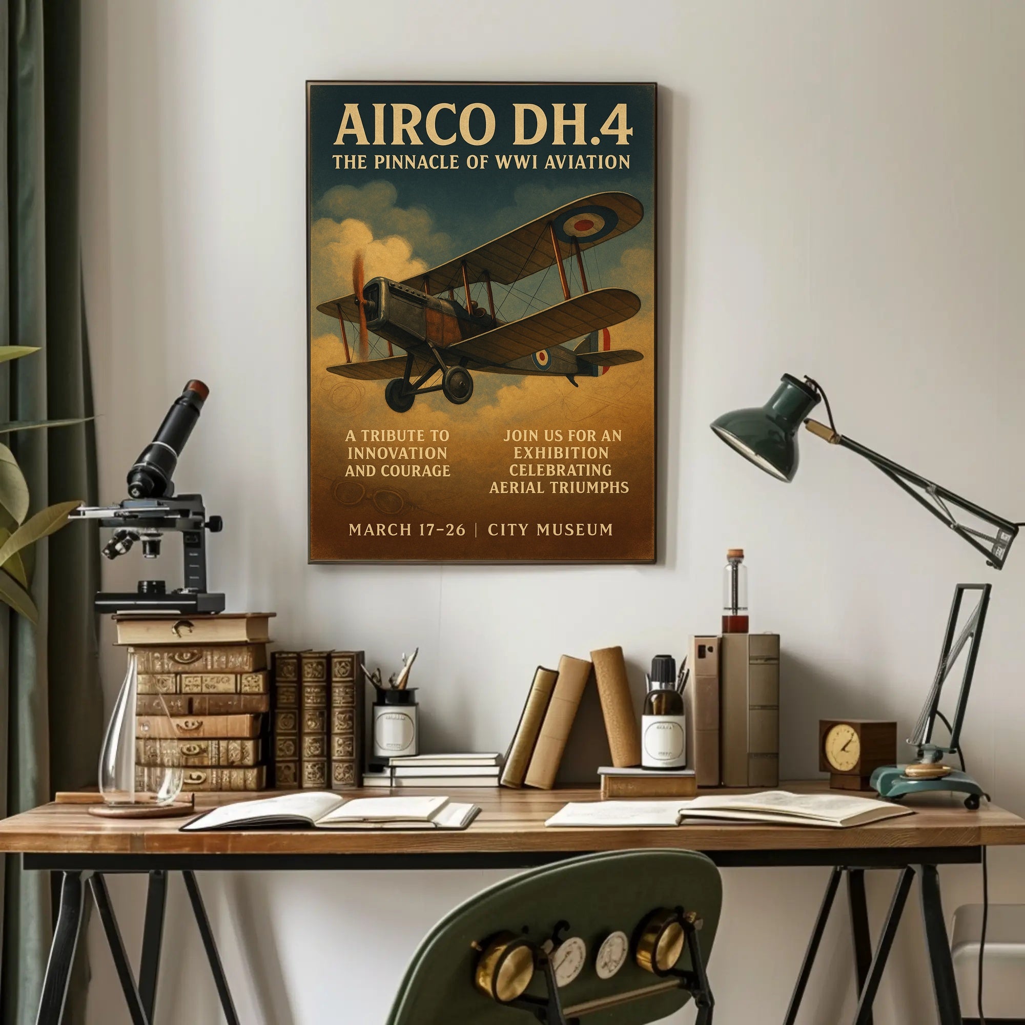 AIRCO DH.4 The Pinnacle of WWI Aviation Poster PosterGoat