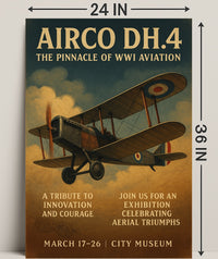 AIRCO DH.4 The Pinnacle of WWI Aviation Poster PosterGoat