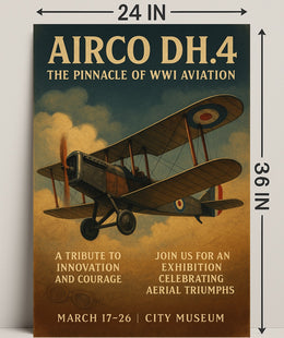 AIRCO DH.4 The Pinnacle of WWI Aviation Poster PosterGoat