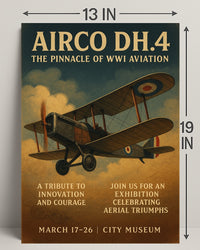 AIRCO DH.4 The Pinnacle of WWI Aviation Poster PosterGoat