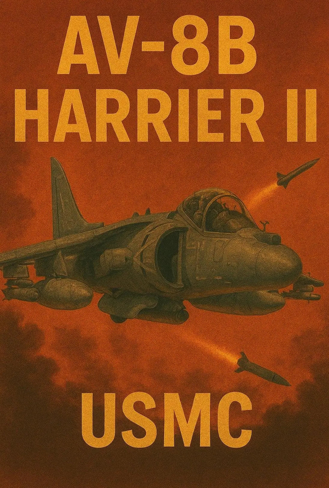 AV-8B Harrier II Vintage Military Recruitment Poster PosterGoat