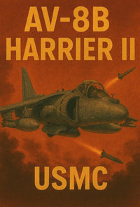 AV-8B Harrier II Vintage Military Recruitment Poster PosterGoat