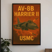 AV-8B Harrier II Vintage Military Recruitment Poster PosterGoat