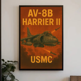 AV-8B Harrier II Vintage Military Recruitment Poster PosterGoat