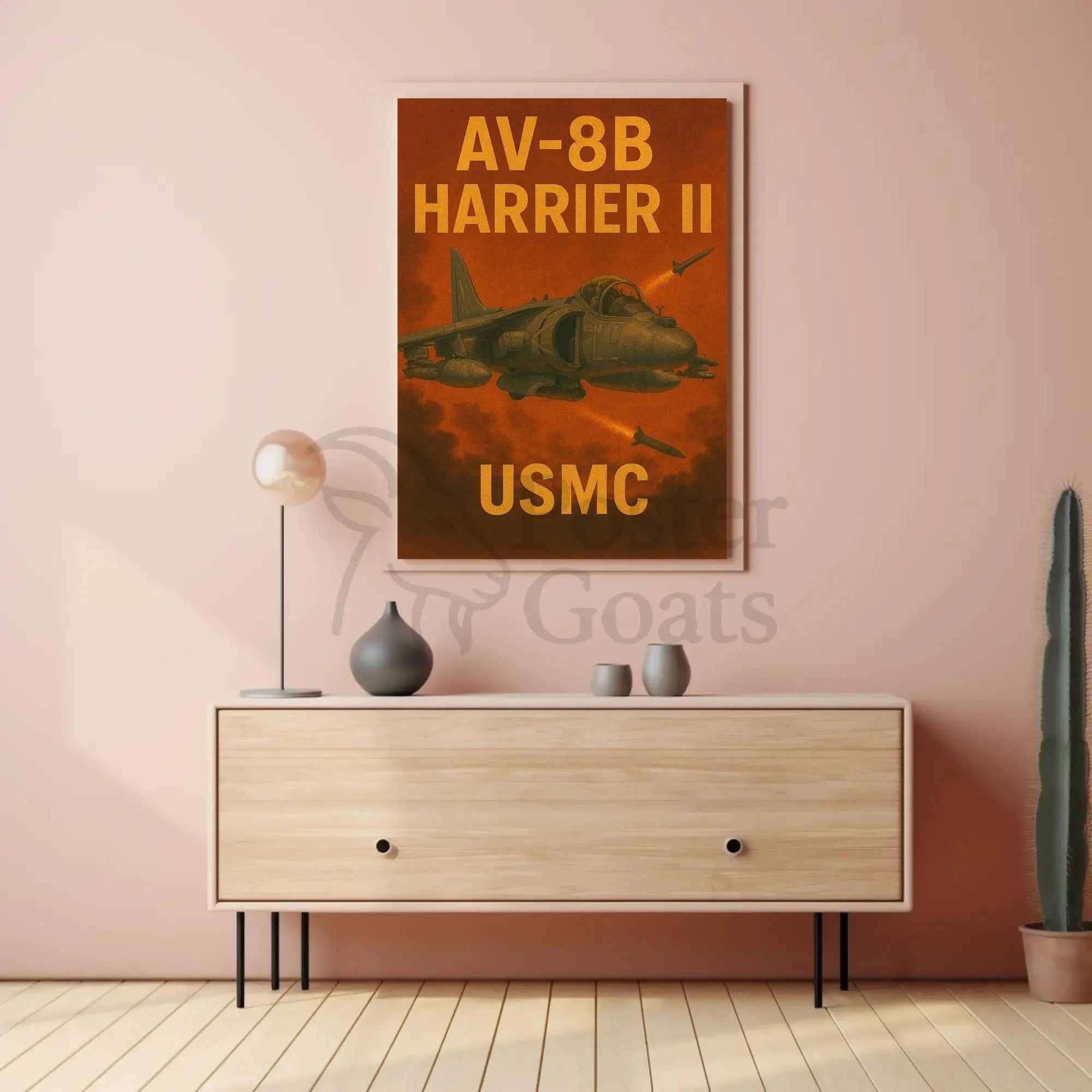 AV-8B Harrier II Vintage Military Recruitment Poster PosterGoat