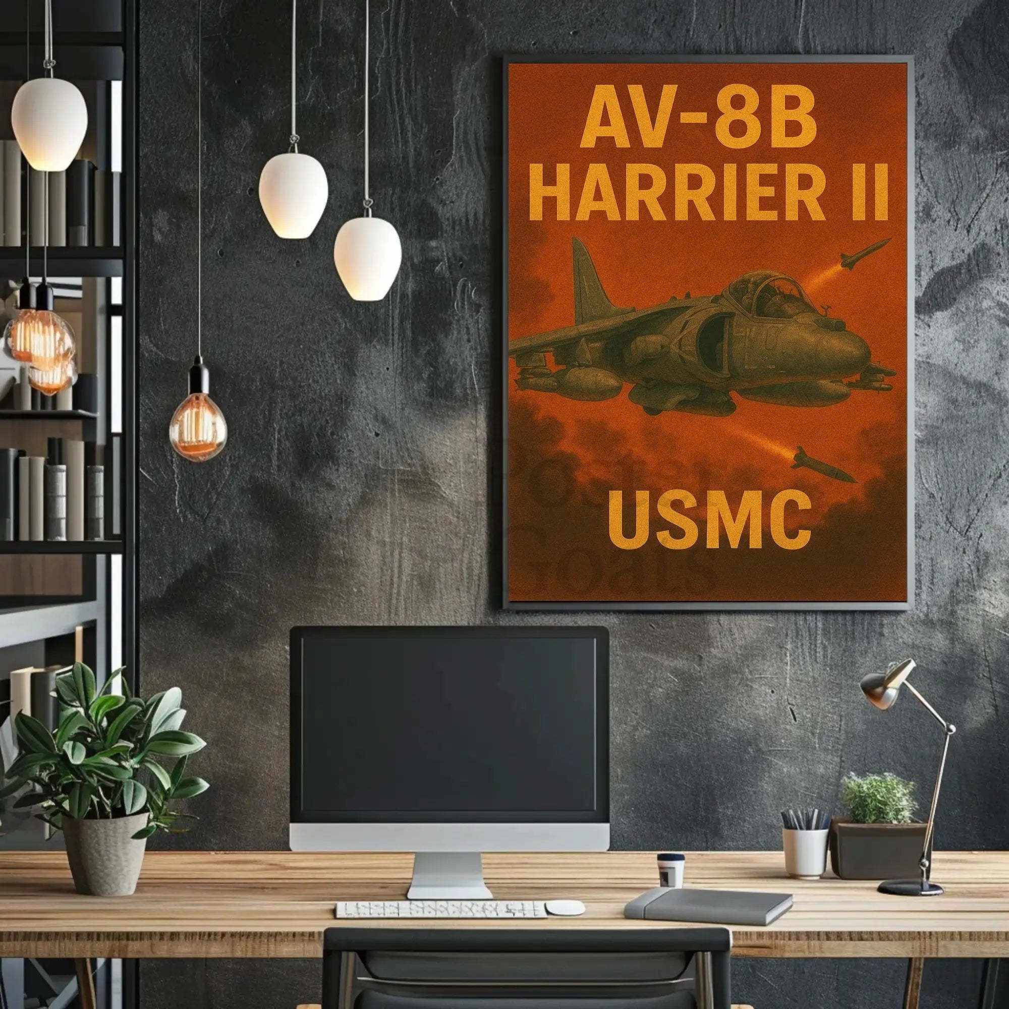 AV-8B Harrier II Vintage Military Recruitment Poster PosterGoat
