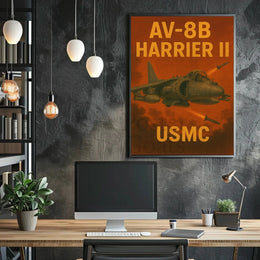 AV-8B Harrier II Vintage Military Recruitment Poster PosterGoat