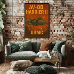 AV-8B Harrier II Vintage Military Recruitment Poster PosterGoat