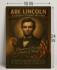 Abe Lincoln A Legacy Etched in Time Poster PosterGoat