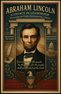 Abraham Lincoln A Legacy in Leadership Poster PosterGoat