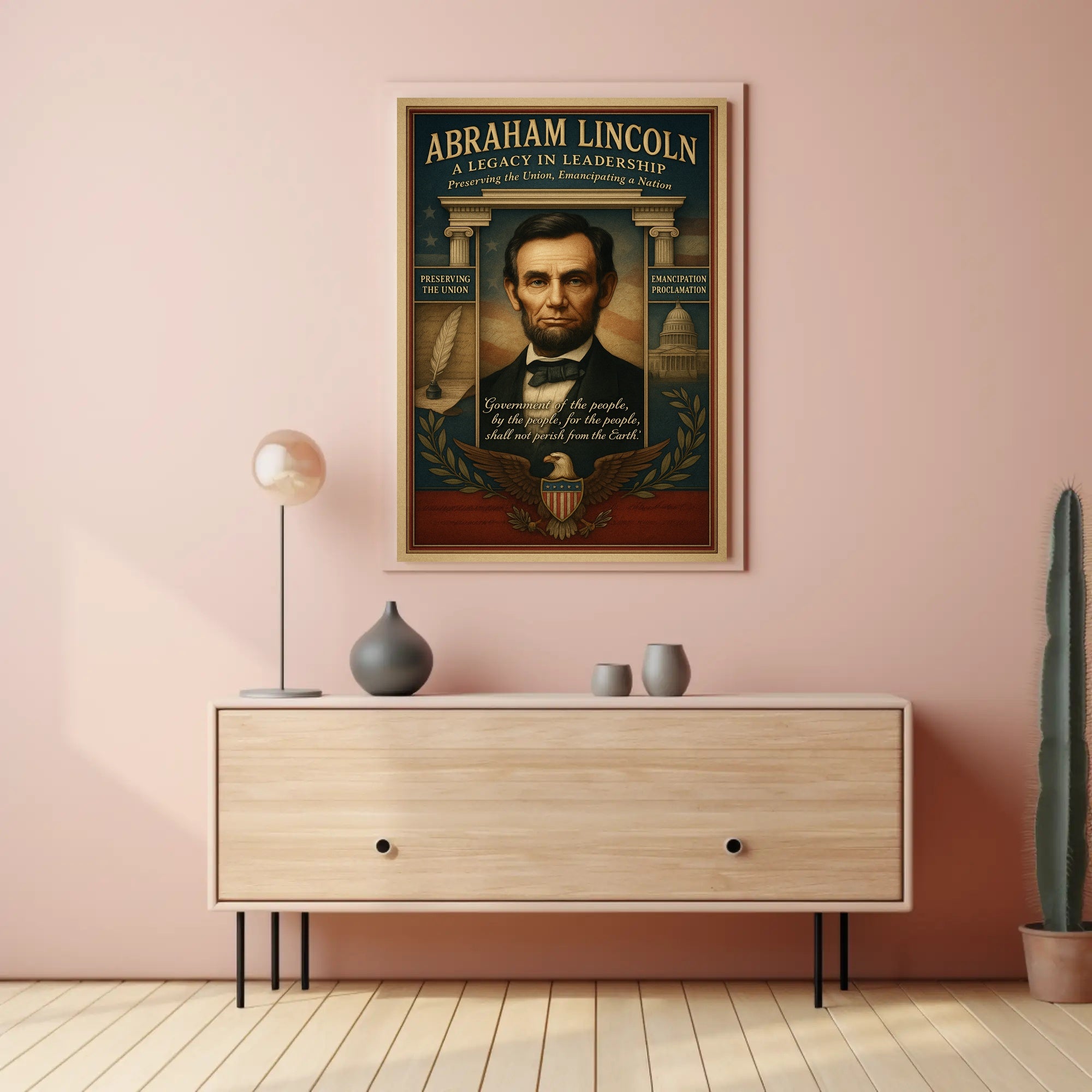 Abraham Lincoln A Legacy in Leadership Poster PosterGoat