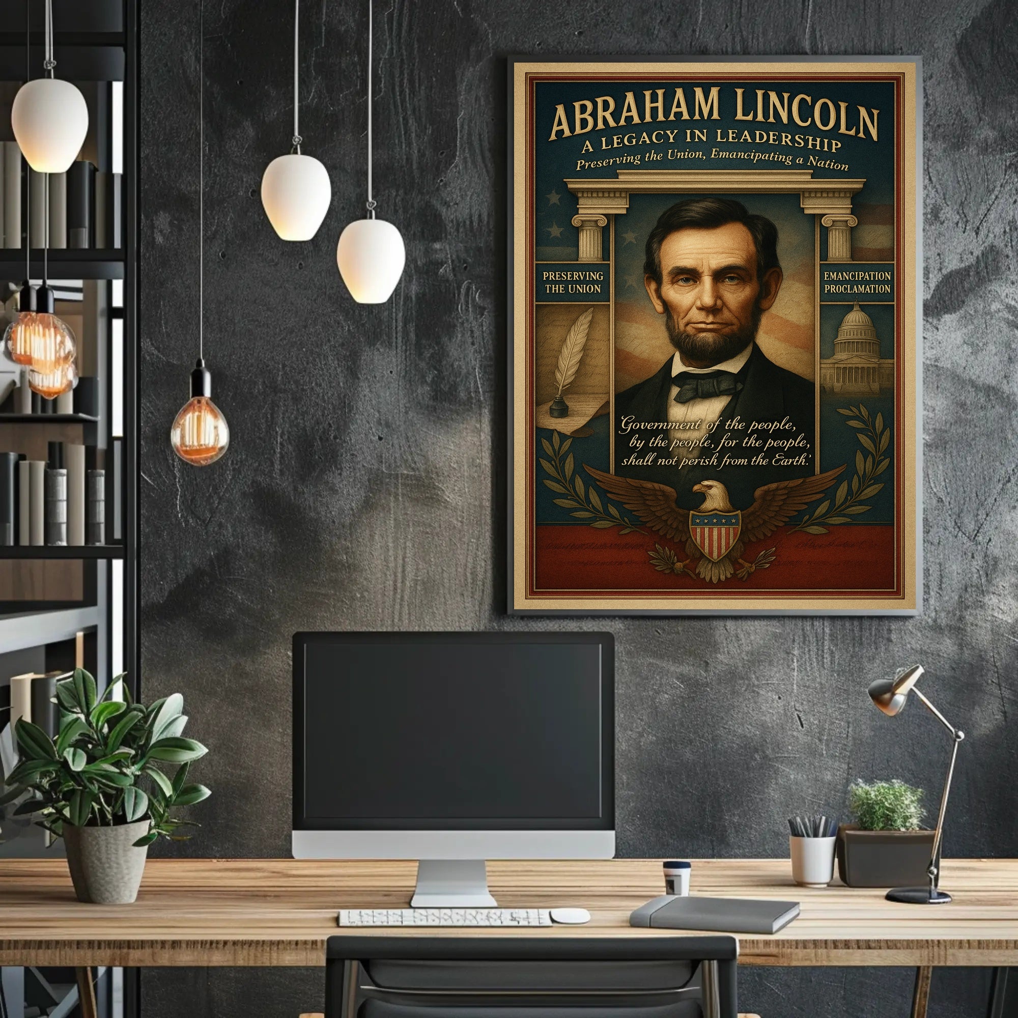 Abraham Lincoln A Legacy in Leadership Poster PosterGoat