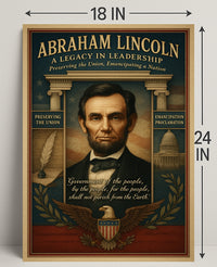 Abraham Lincoln A Legacy in Leadership Poster PosterGoat