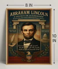 Abraham Lincoln A Legacy in Leadership Poster PosterGoat