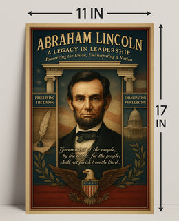Abraham Lincoln A Legacy in Leadership Poster PosterGoat