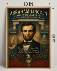 Abraham Lincoln A Legacy in Leadership Poster PosterGoat