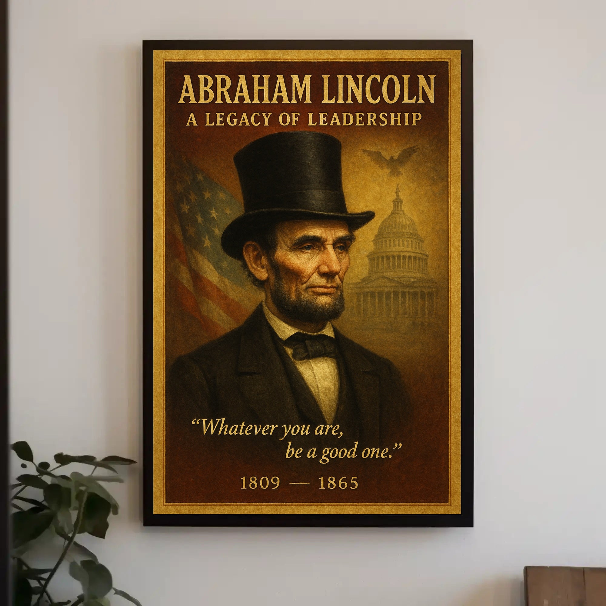 Abraham Lincoln A Legacy of Leadership Poster PosterGoat