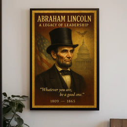 Abraham Lincoln A Legacy of Leadership Poster PosterGoat